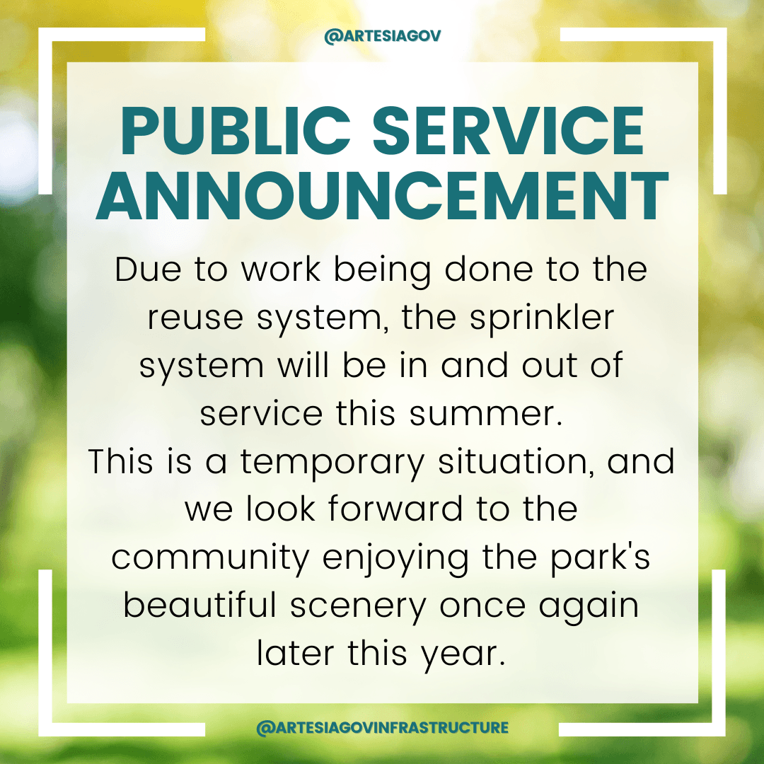 Public Service Announcement - Eagle Draw Reuse Water System In and Out of Service this Summer