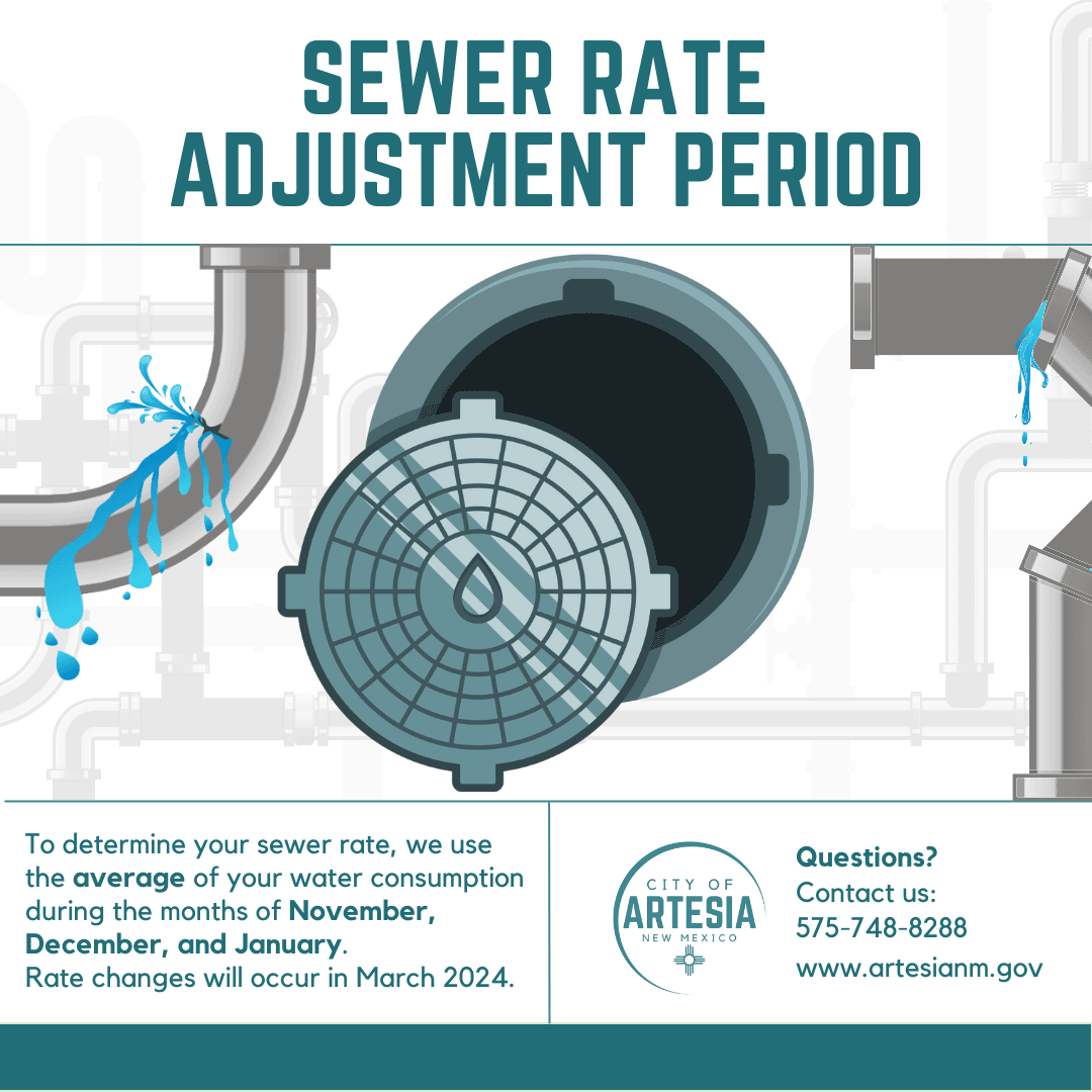 Text overlayed on semi-transparent graphics of pipes and sewer entrance